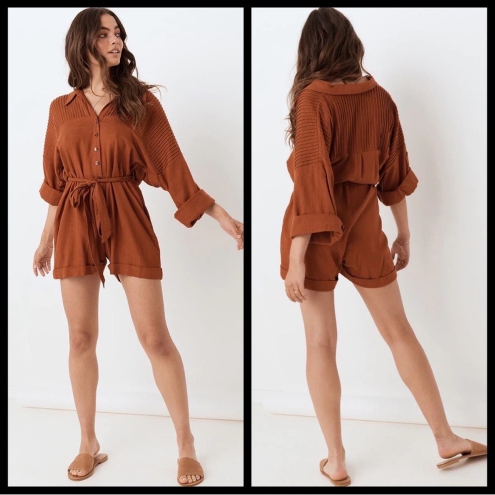 Spell & the Gypsy Collective Rani Romper Brown XS NWT